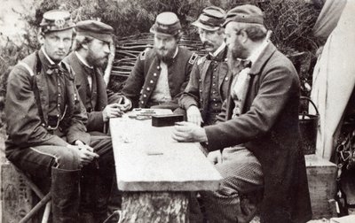 The Comte de Paris and his Brother, the Duc de Chartres, Playing Dominoes as Guests of the Army of the Potomac during the American Civil War, May 3, 1862 by James F. Gibson